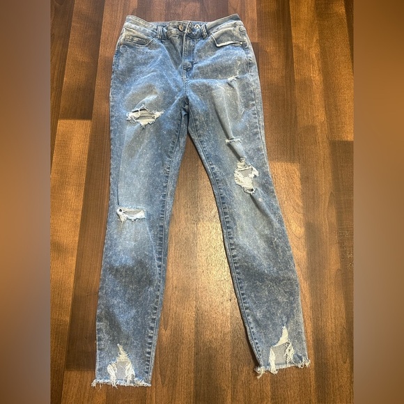 Rewash Blue Skinny Jeans Distressed Vintage - Picture 1 of 10